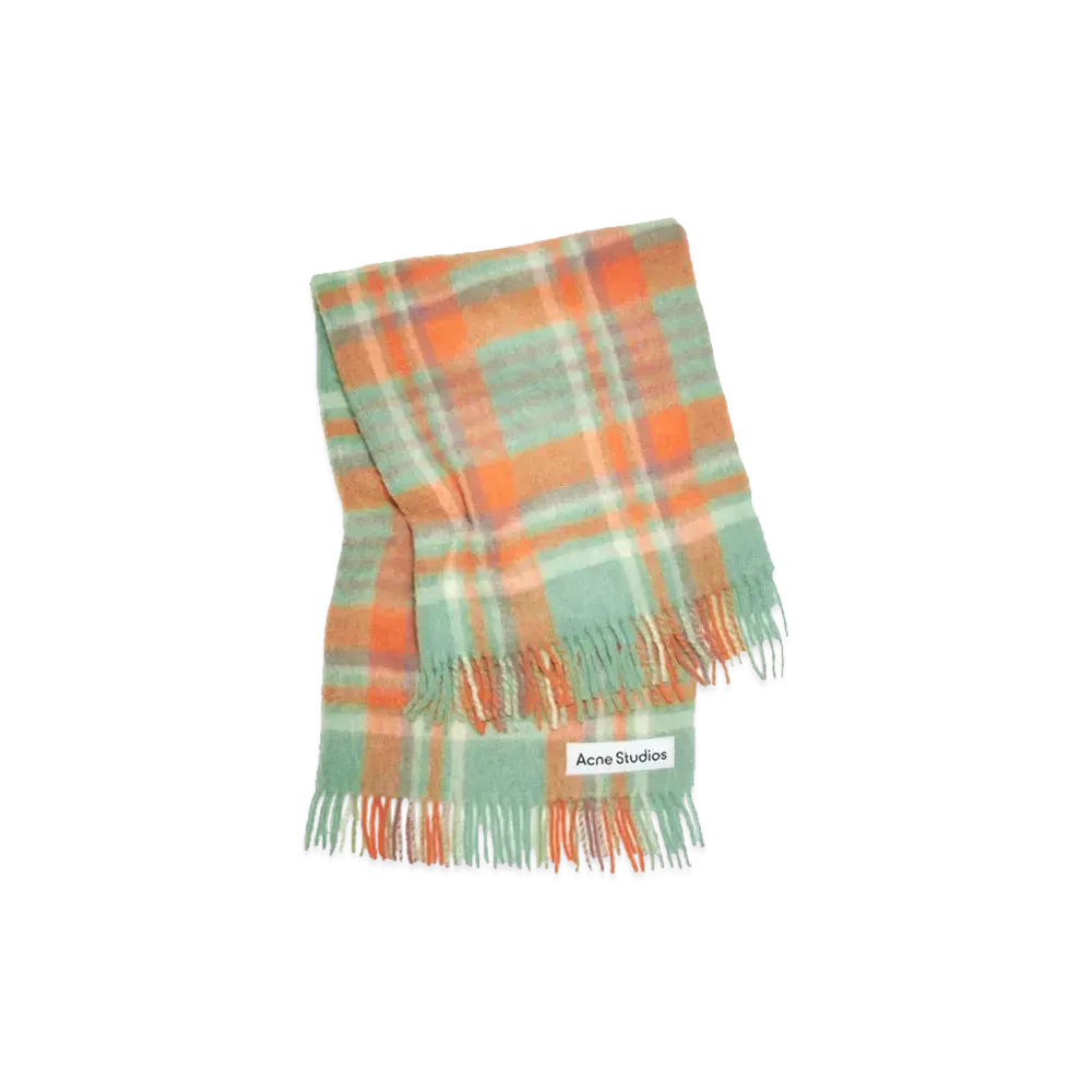 Acne Studios Wool Mohair Scarf "Orange/Lilac/Aqua Blue"
