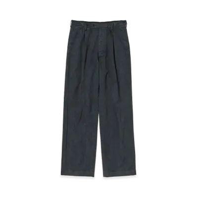 AURALEE Garment-Dyed Finx Chino One-Tuck Wide Pants "Black"