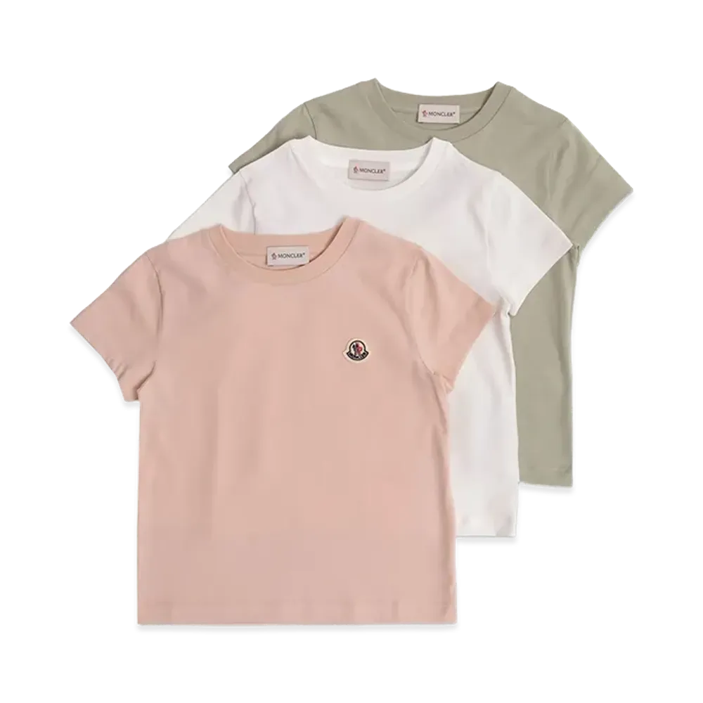 MONCLER Kids 3-Pack Logo Patch T-Shirt "Multicolor"
