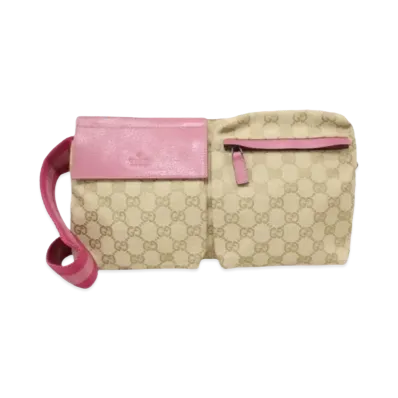 GUCCI GG Canvas Waist Pouch "Pink"