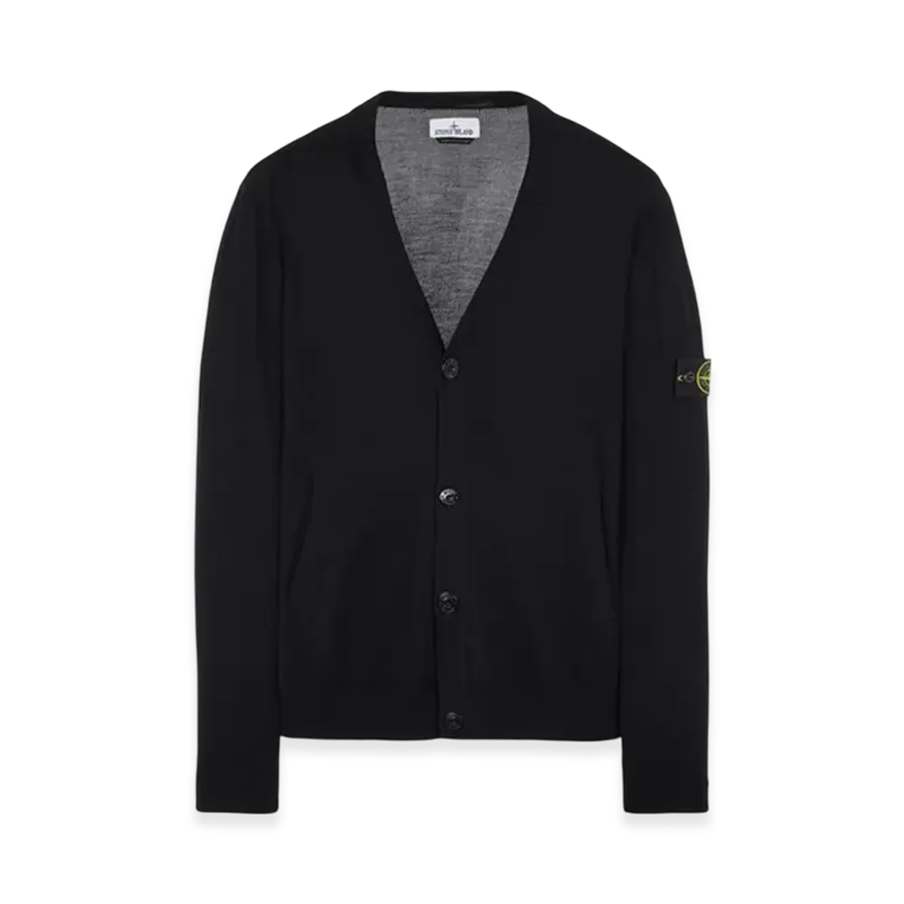 Stone Island 511C4 Pure Light Wool Knit Cardigan - 23FW "Black"