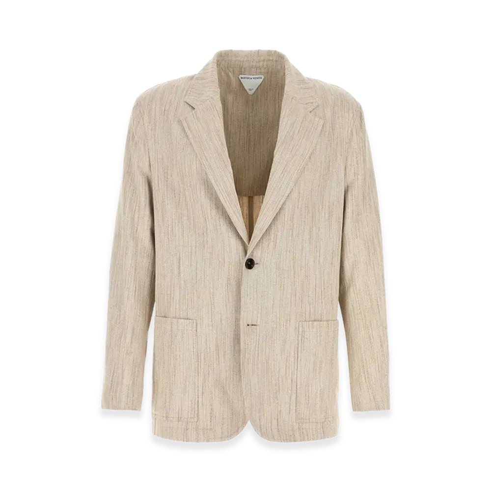 Bottega Veneta Melange Sand Viscose Blend Blazer "Beige/Tan"