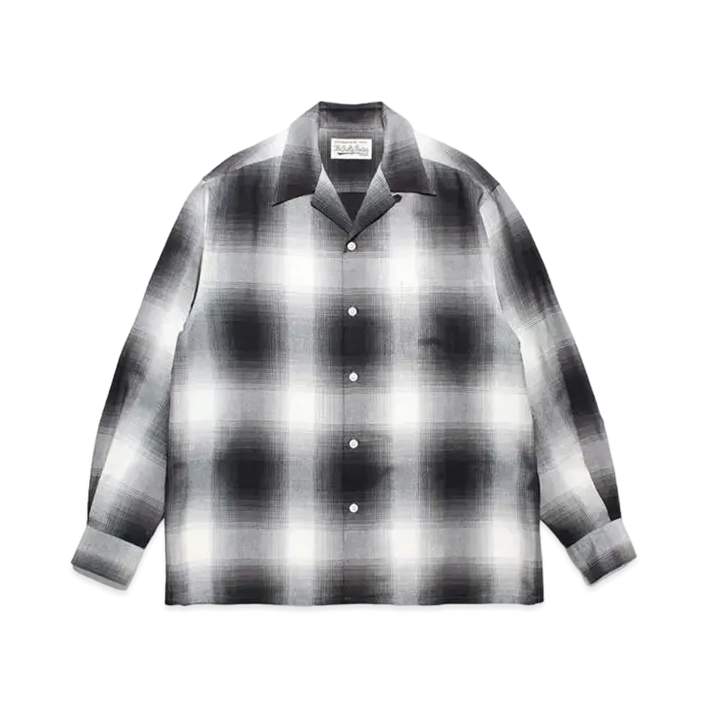 WACKO MARIA Check Open Collar Shirt "White"