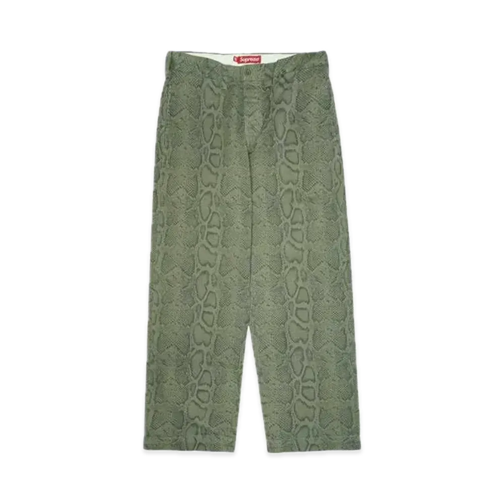 Supreme Snake Print Chino Pant "Olive"