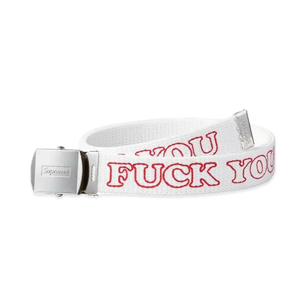 Supreme x HYSTERIC GLAMOUR Fuck You Belt "White"