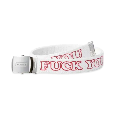Supreme x HYSTERIC GLAMOUR Fuck You Belt "White"