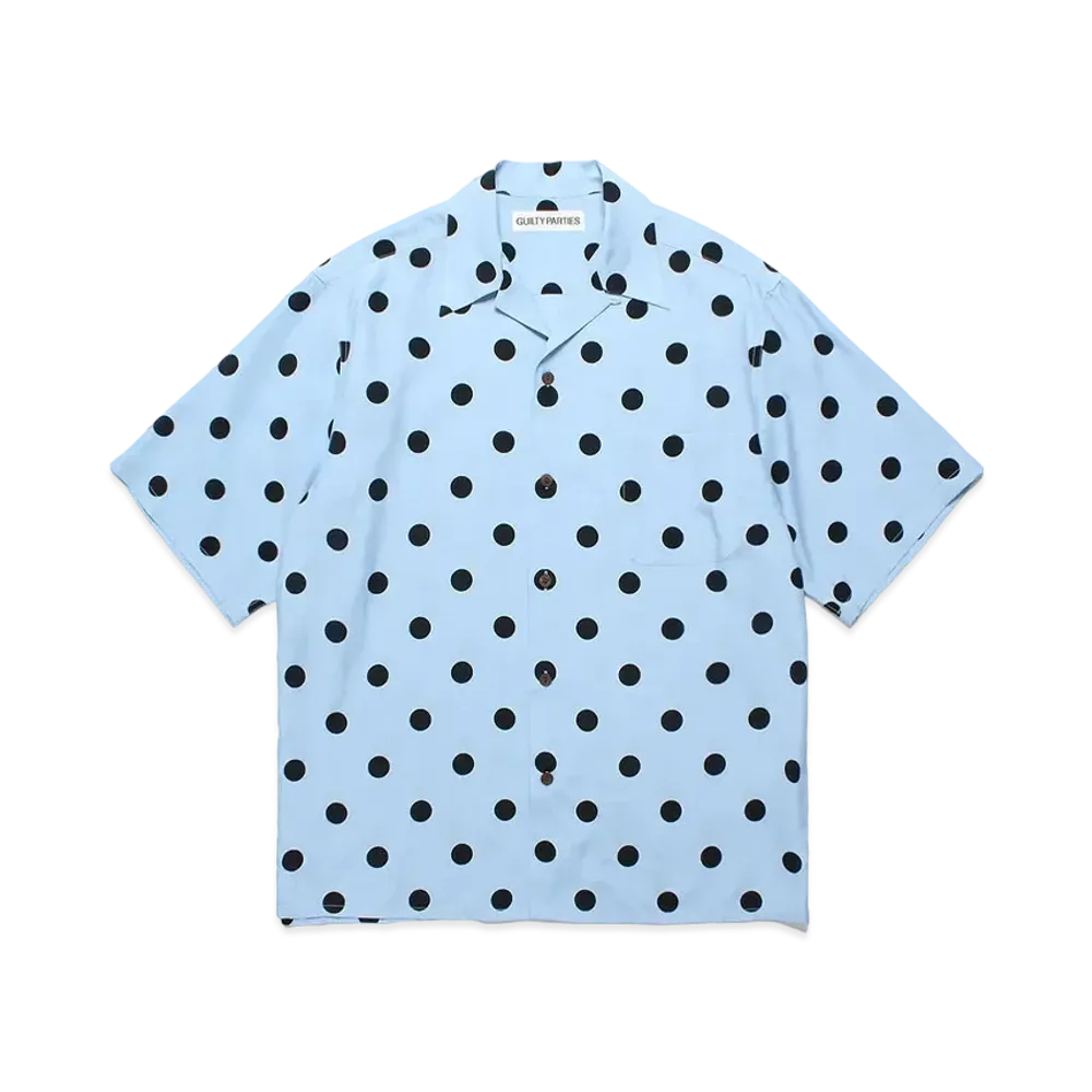 WACKO MARIA Dots Open Collar Shirt "Blue"