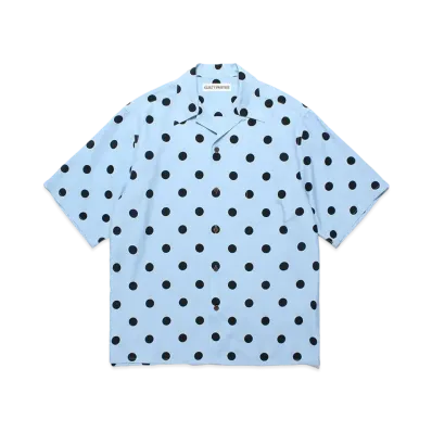 WACKO MARIA Dots Open Collar Shirt "Blue"