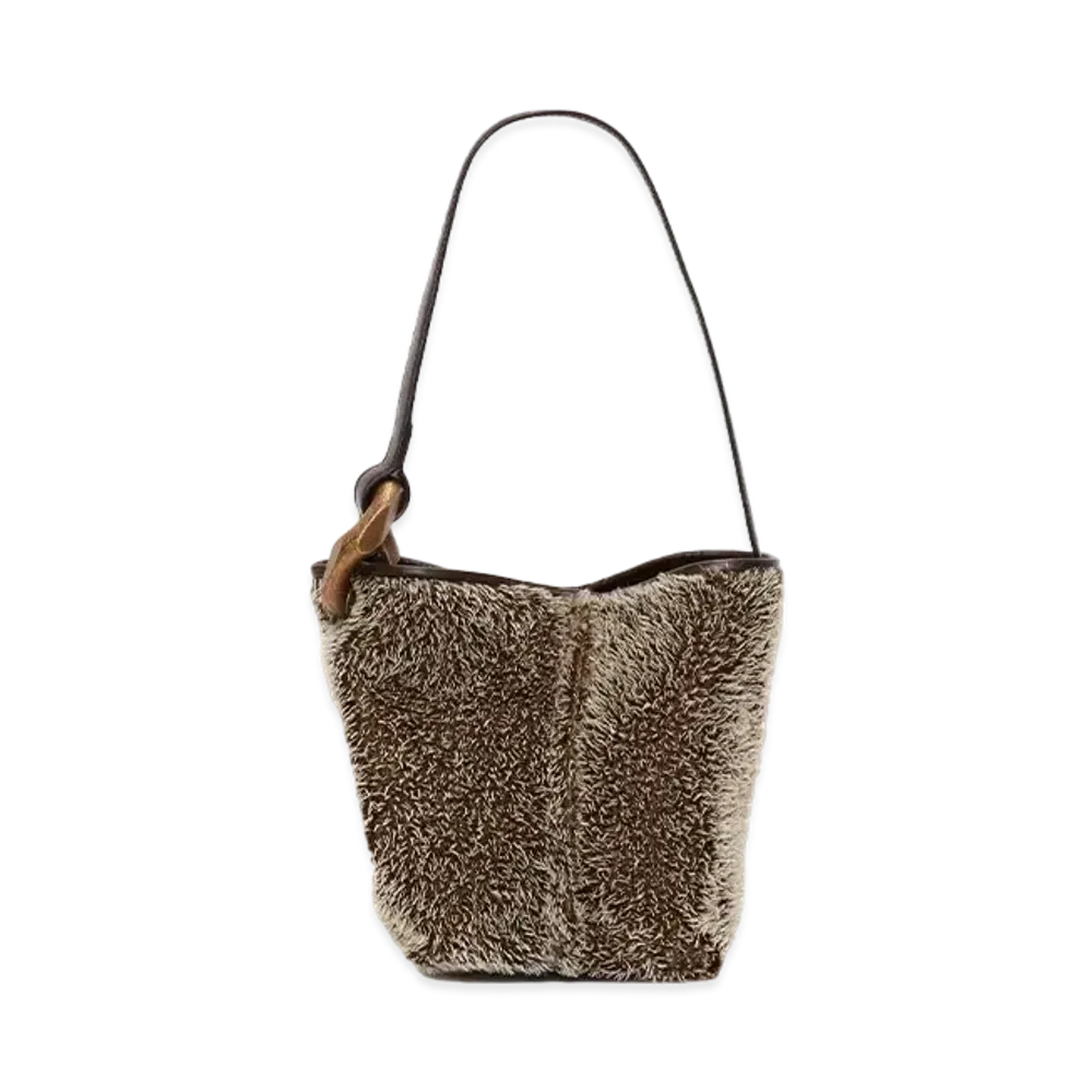 JW ANDERSON Small Corner Bucket Mohair Bag "Gray"