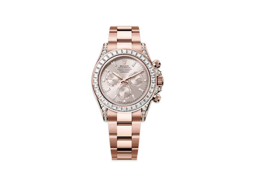 ROLEX Cosmograph Daytona 40mm Oyster Perpetual Diamonds Bezel, Sundust Dial with Diamonds "Everose Gold" 126595TBR