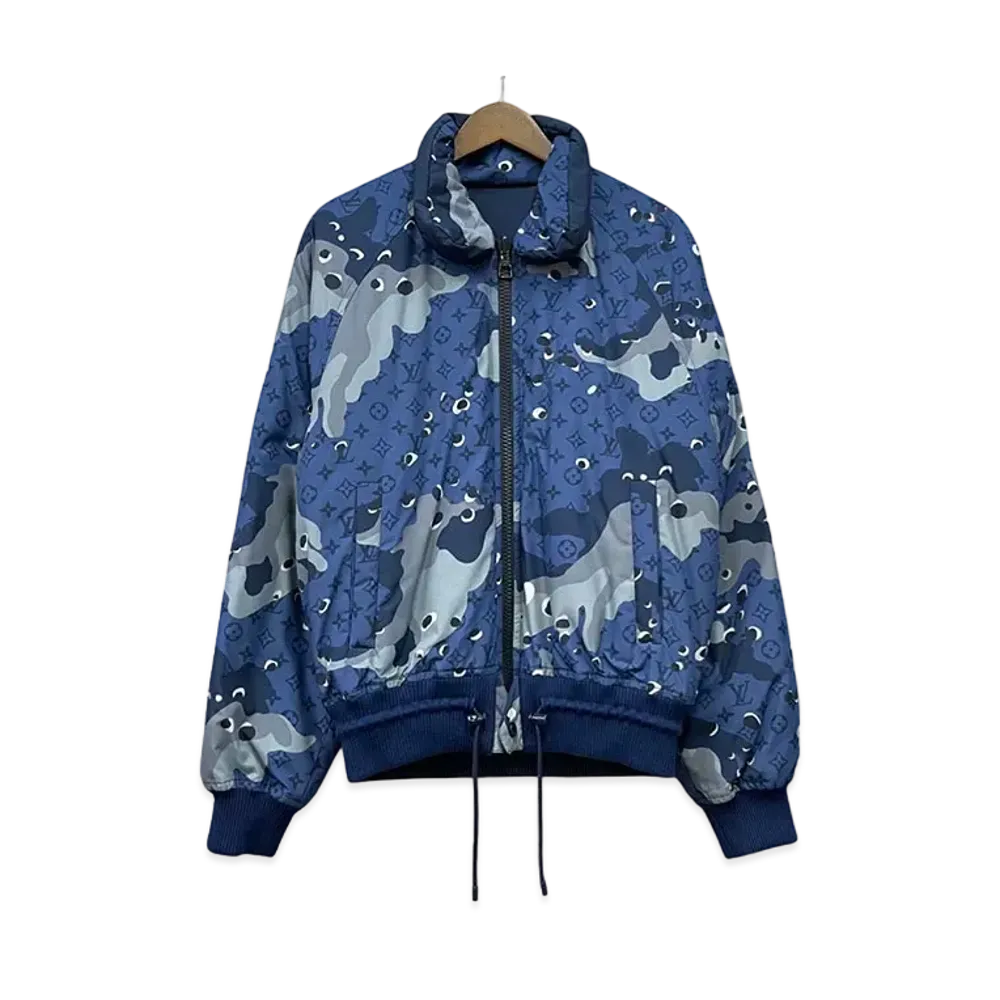 Louis Vuitton Reversible Camo Padded Travel Harrington "Navy"