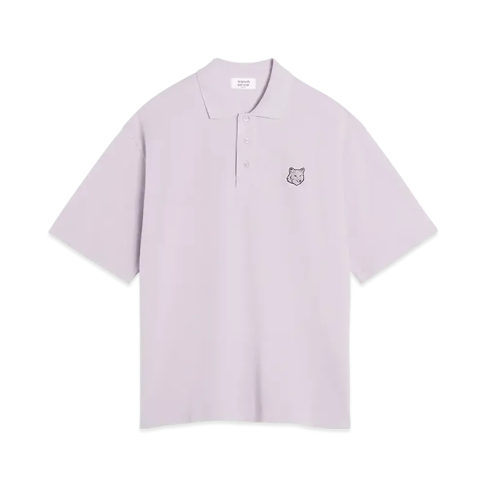 Maison Kitsune Bold Fox Head Patch Oversize Polo "Soft Mauve"