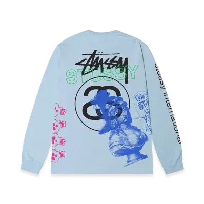 Stussy Test Strike Pigment Dyed LS Tee "Sky Blue"