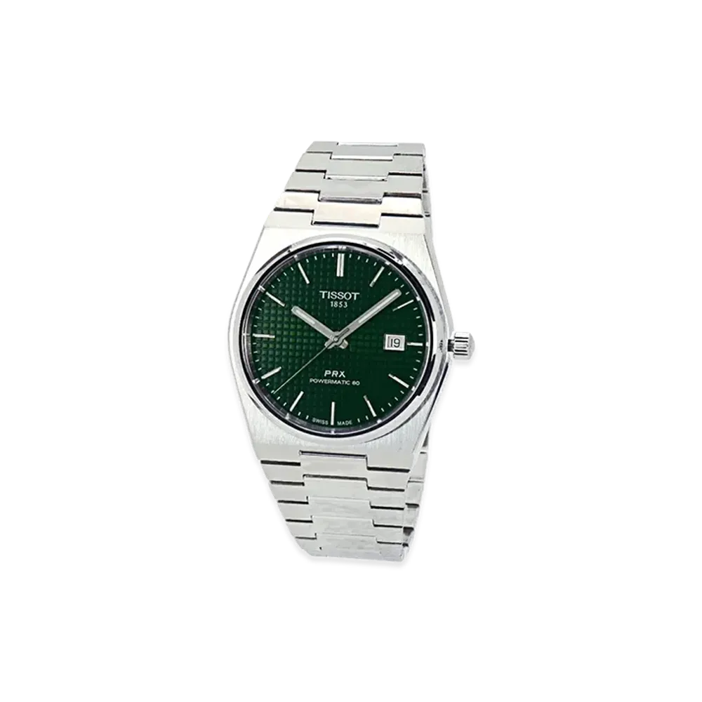 TISSOT PRX Tonneau Case "Silver/Light Green"