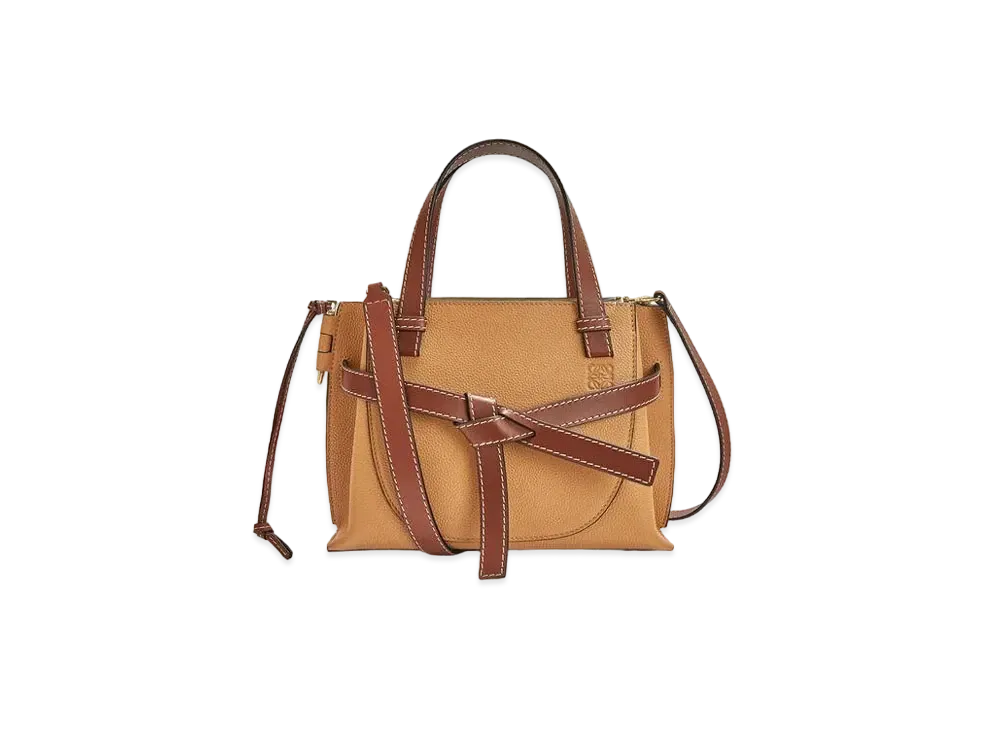 LOEWE Mini Gate Top Handle Bag In Soft Grained Calfskin "Light Caramel"
