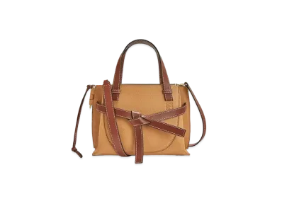 LOEWE Mini Gate Top Handle Bag In Soft Grained Calfskin "Light Caramel"