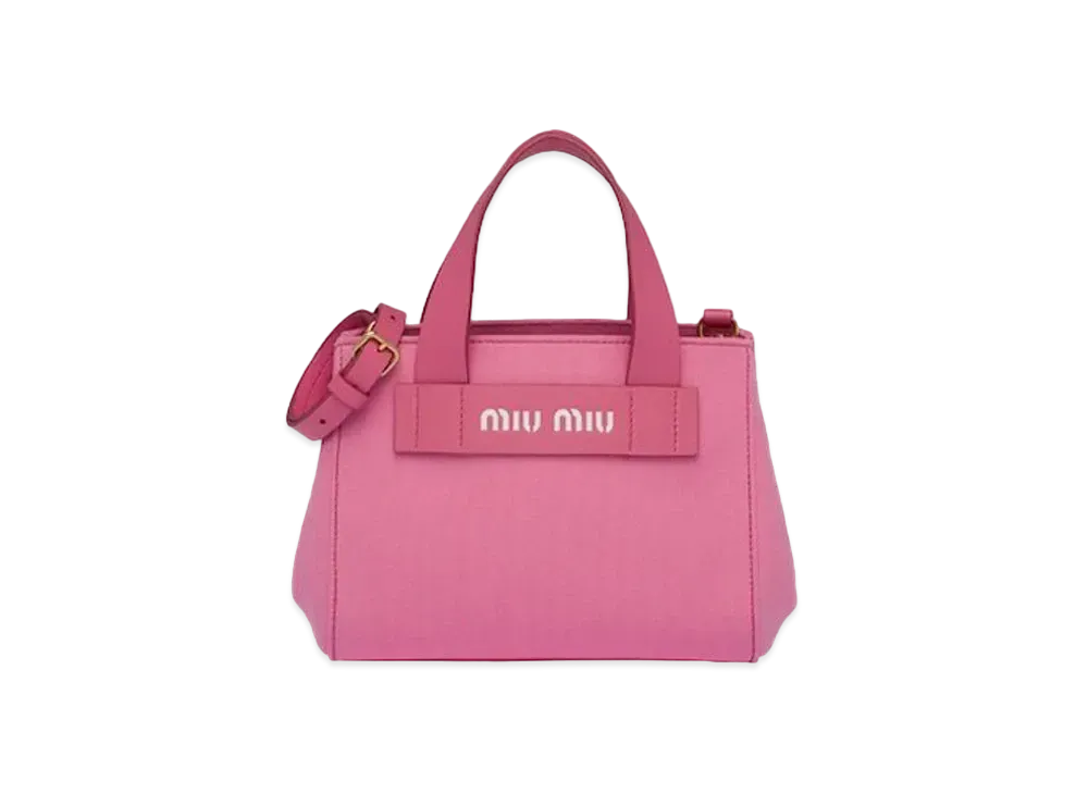 MIU MIU Cotton Canvas Handbag "Pink"