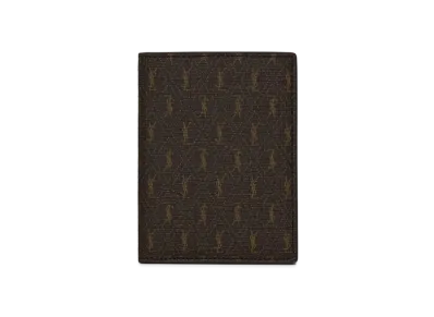 SAINT LAURENT Le Monogramme Credit Card Wallet In Saint Laurent Monogram Canvas "Chestnut"