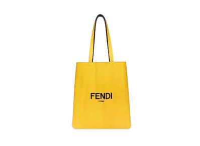 FENDI Flat Shopping Bag Leather Bag "Yellow"