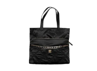 CHANEL Large Tote Bag Nylon & Grogrun "Black"
