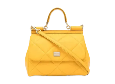 Dolce&Gabbana Sicily Bag Medium Matrasse Aria Calfskin "Yellow"
