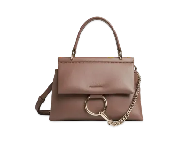 Chloe Small Faye Soft Top Handle Bag In Supple Lambskin "Taupe"