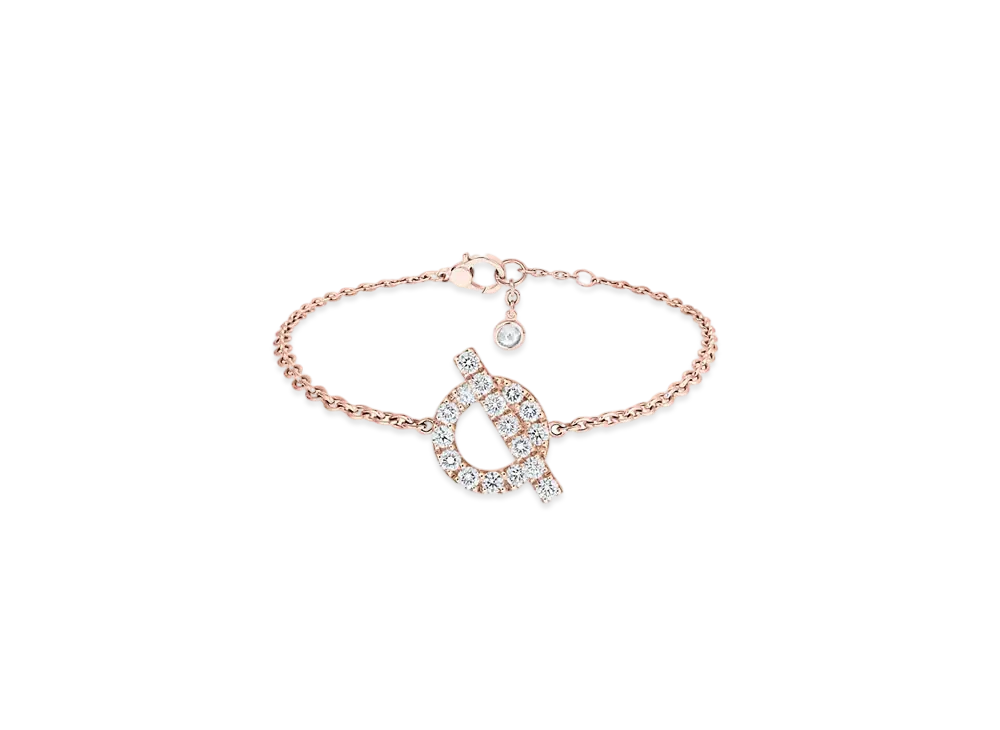 Hermes Finesse Bracelet "Pink Gold/Diamond"