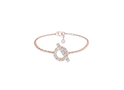 Hermes Finesse Bracelet "Pink Gold/Diamond"