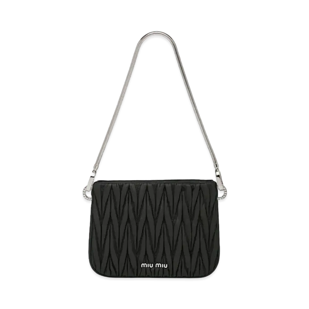 MIU MIU Miu Sashimaterassenapa Leather Handbag "Black"