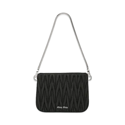 MIU MIU Miu Sashimaterassenapa Leather Handbag "Black"