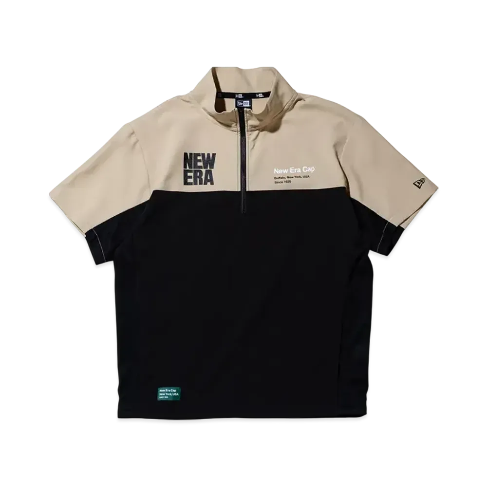 NEW ERA Golf Short Sleeve Crosswear Jacket Square New Era "Beige/Black"