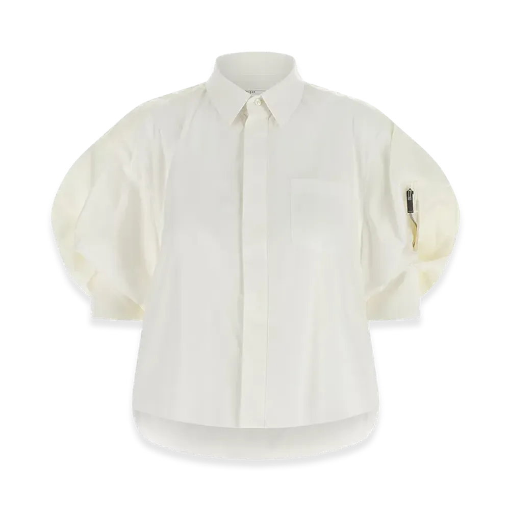 sacai Women's Bomber Sleeve Shirt "White"