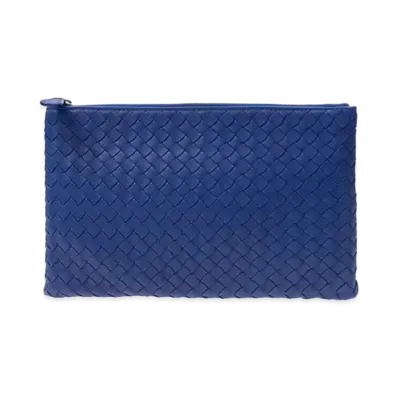 Bottega Veneta Lambskin Clutch Bag "Blue"