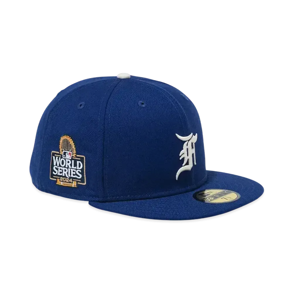 NEW ERA x FEAR OF GOD 59Fifty Los Angeles Dodgers World Series Side Patch "Dark Royal"