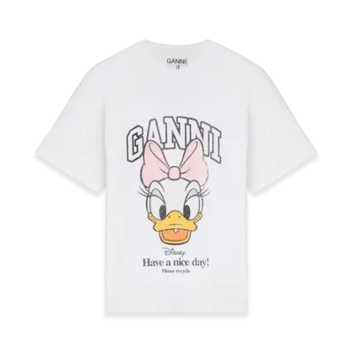 GANNI x Disney Daisy Duck White Printed T-Shirt "Bright White"