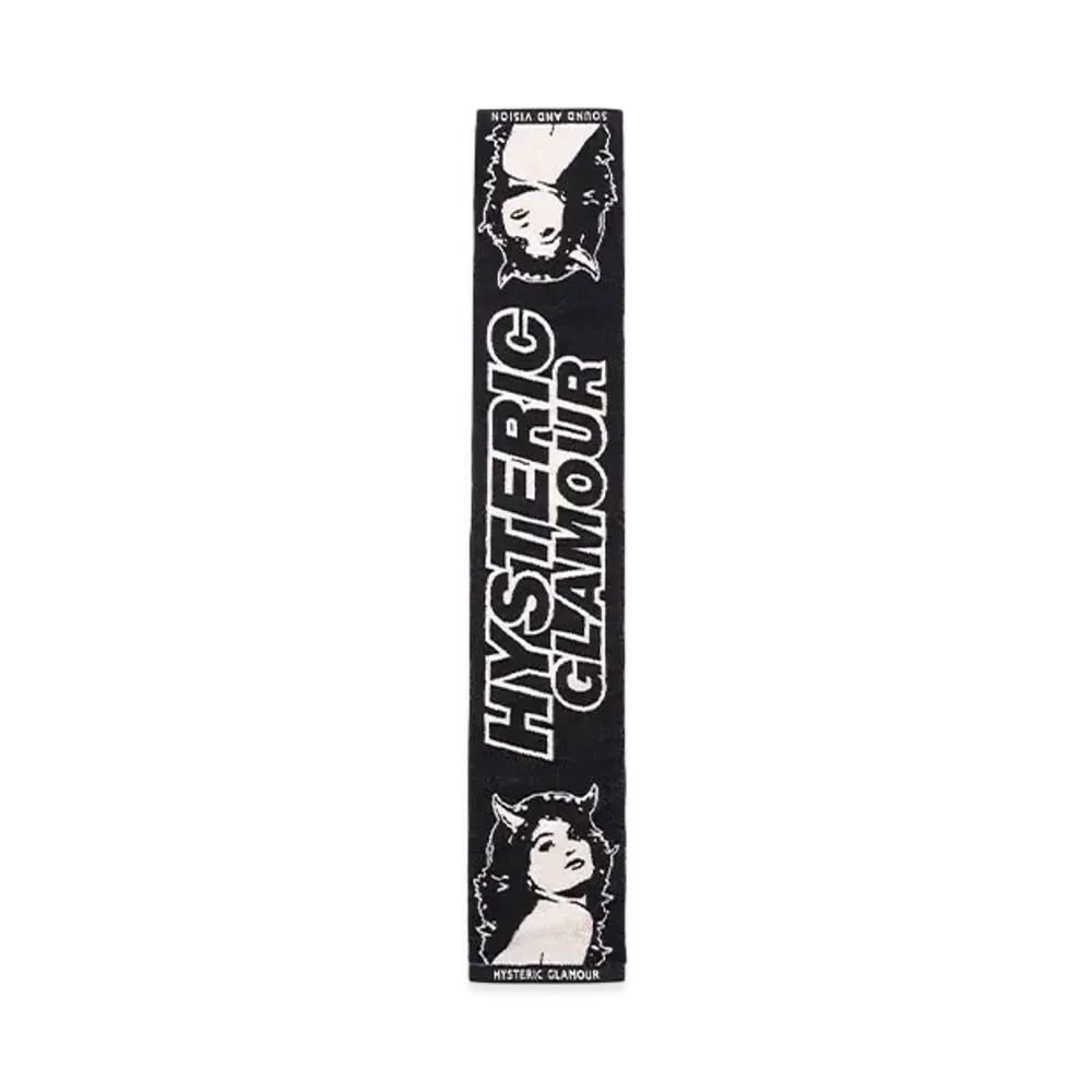 HYSTERIC GLAMOUR 2Tone Devil Woman Sports Towel "Black"