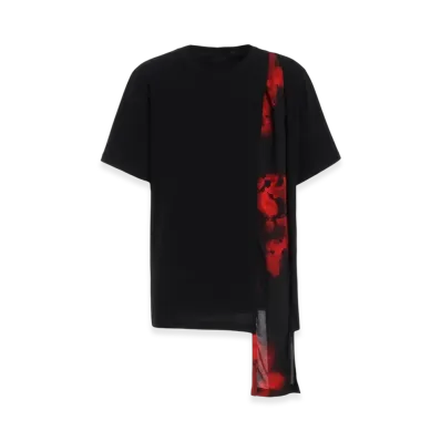 S'YTE Flames Pattern Asymmetrical S/S T-Shirt "Black"