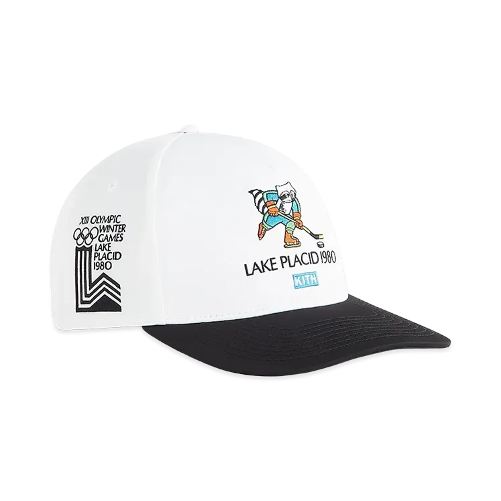 Kith x Olympics Heritage Lake Placid Nylon Bay Low Pinch Crown Snapback "White"