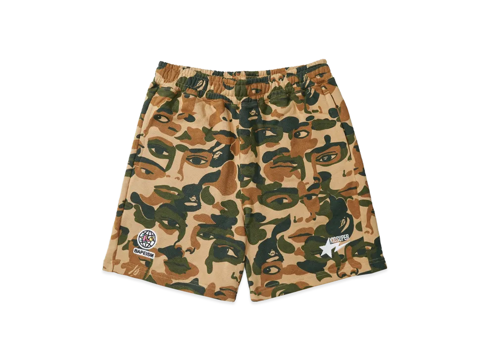 A BATHING APE Bape x Kidsuper Camo Sweat Shorts "Green"