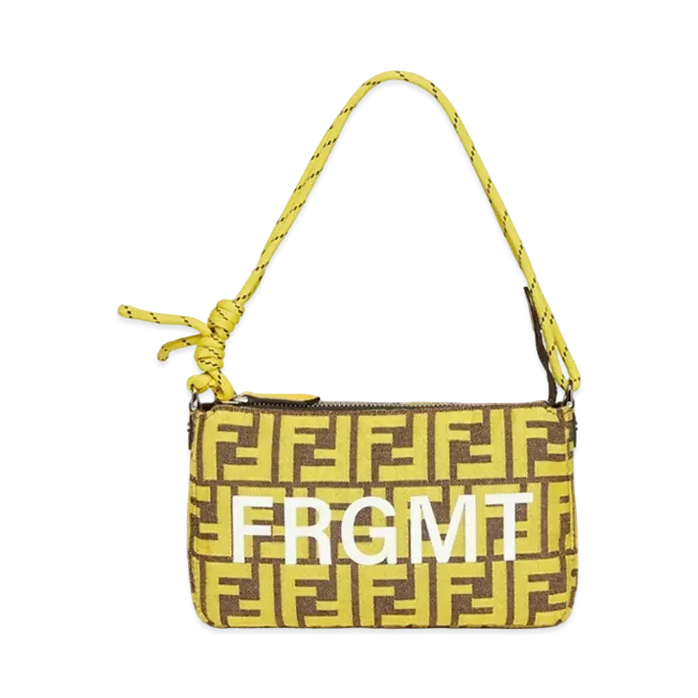 Fragment x FENDI Baguette Slim Clutch FF Fabric Bag "Yellow"
