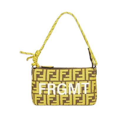 Fragment x FENDI Baguette Slim Clutch FF Fabric Bag "Yellow"
