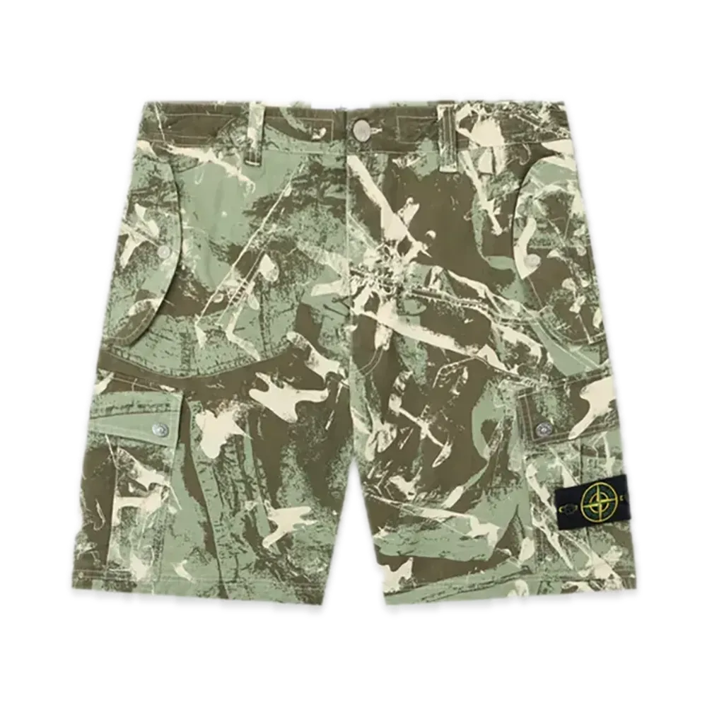 Stone Island L100004 Scan Camo On Stretch Ripstop-OVD "Military Green"