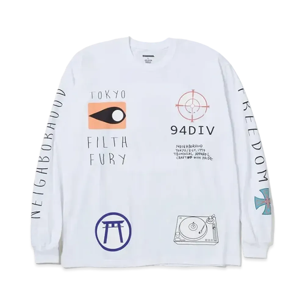 NEIGHBORHOOD NH . Tee LS-10 "White"