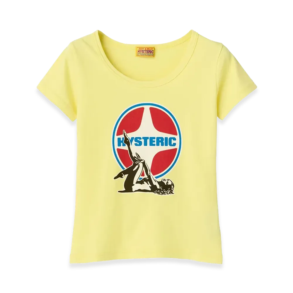 HYSTERIC GLAMOUR Women's Hysteric Glamour Leisure Woman Crop T-Shirt "Yellow"