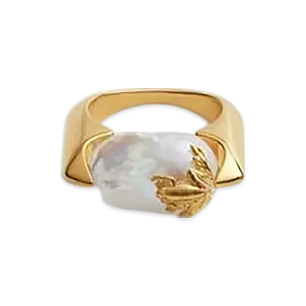 Bottega Veneta Rana Pearl Ring "White"