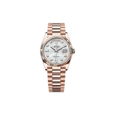 ROLEX Day-Date 36mm Everose Gold 128235 "White Mother-of-Pearl"