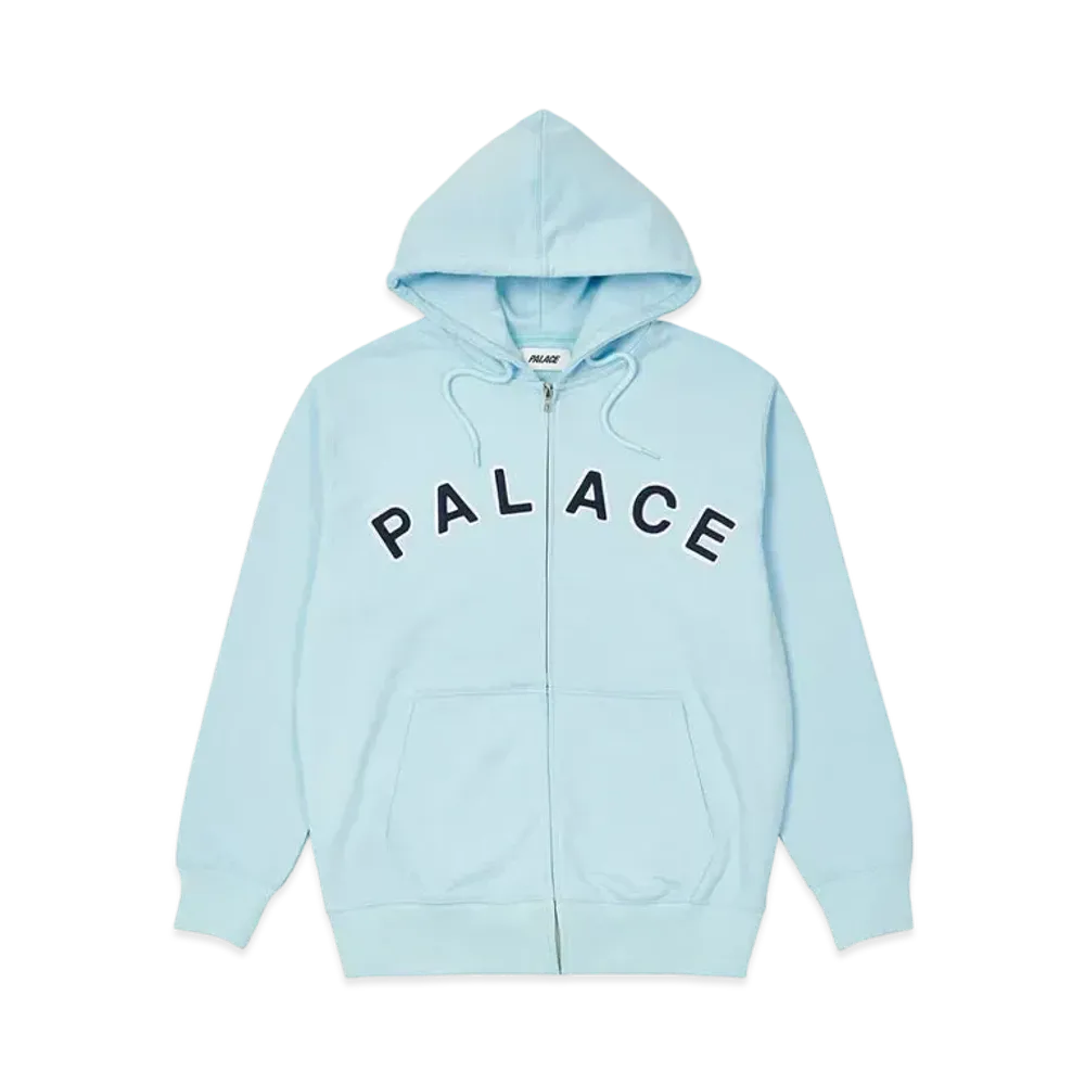 PALACE FELT LETTERS ZIP HOOD "Blue"