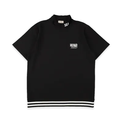 WIND AND SEA S/S Mock Neck Logo Knit "Black"