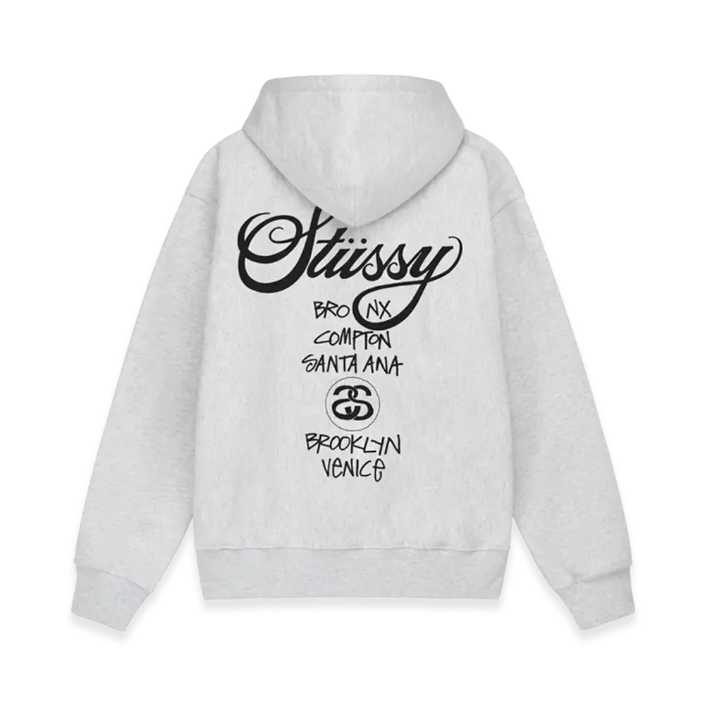 Stussy World Tour Hoodie 2023 "Ash Heather"