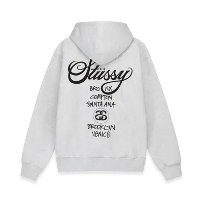 Stussy World Tour Hoodie 2023 "Ash Heather"